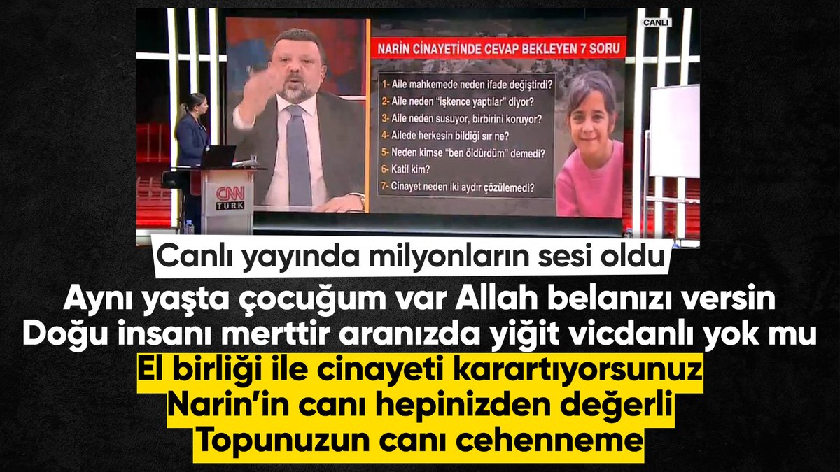 Melik Yiğitel’den Narin’in katillerine: Allah belanızı versin